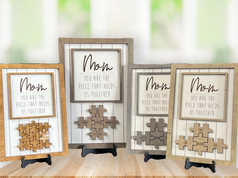 Mom Puzzle Sign Mothers Day Gift 2024 You Are The Piece That Holds Us Together Personalized Custom Gift Perfect Mom Mum Mommy Grandma image 2