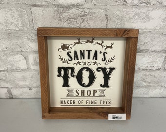 Santa's Toy Shop | Farmhouse Decor | Holiday Signs |