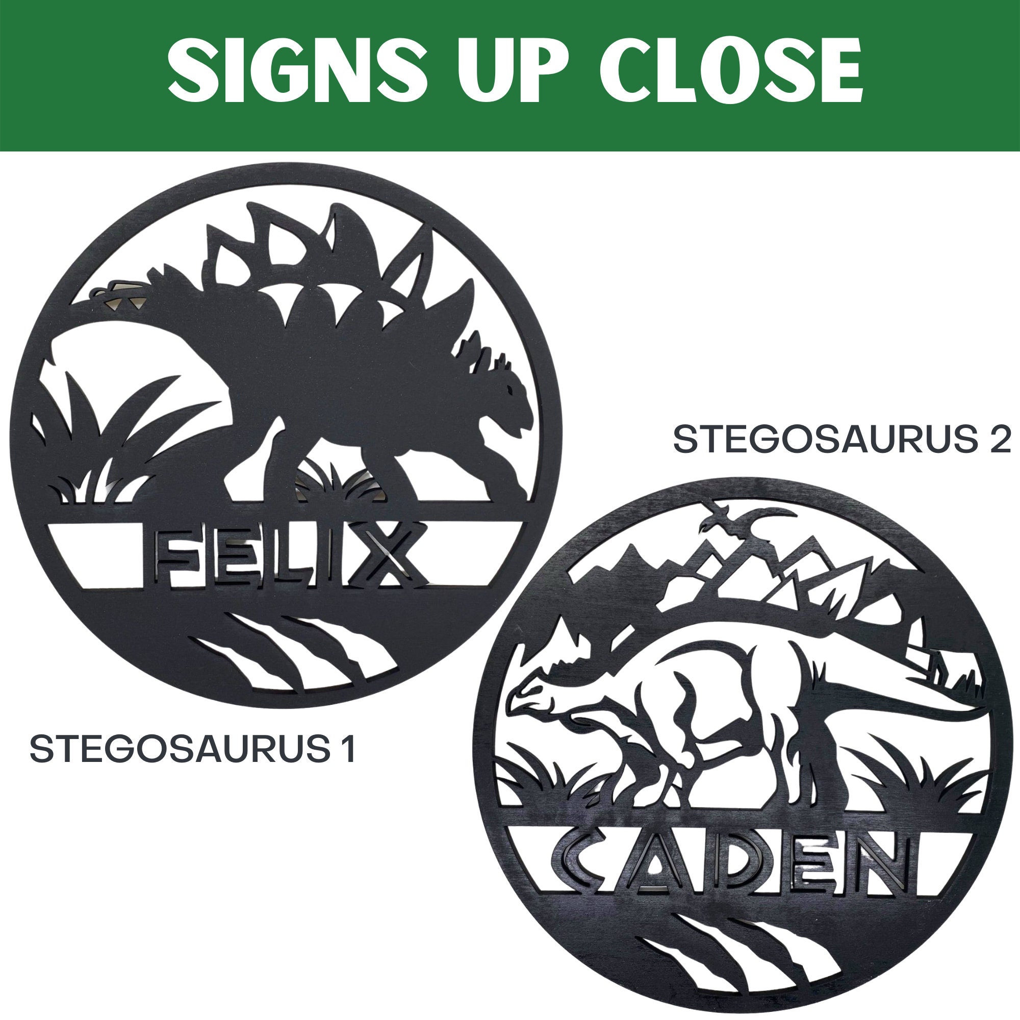 Dinosaur Signs T-rex Velociraptor Triceratops | Kids Dinosaur Sign ...