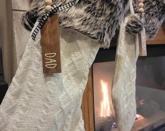 Personalized Stocking Name tags | Wooden Gift Tags | Christmas Stocking tags | personalized tags | farmhouse decor | stocking tags