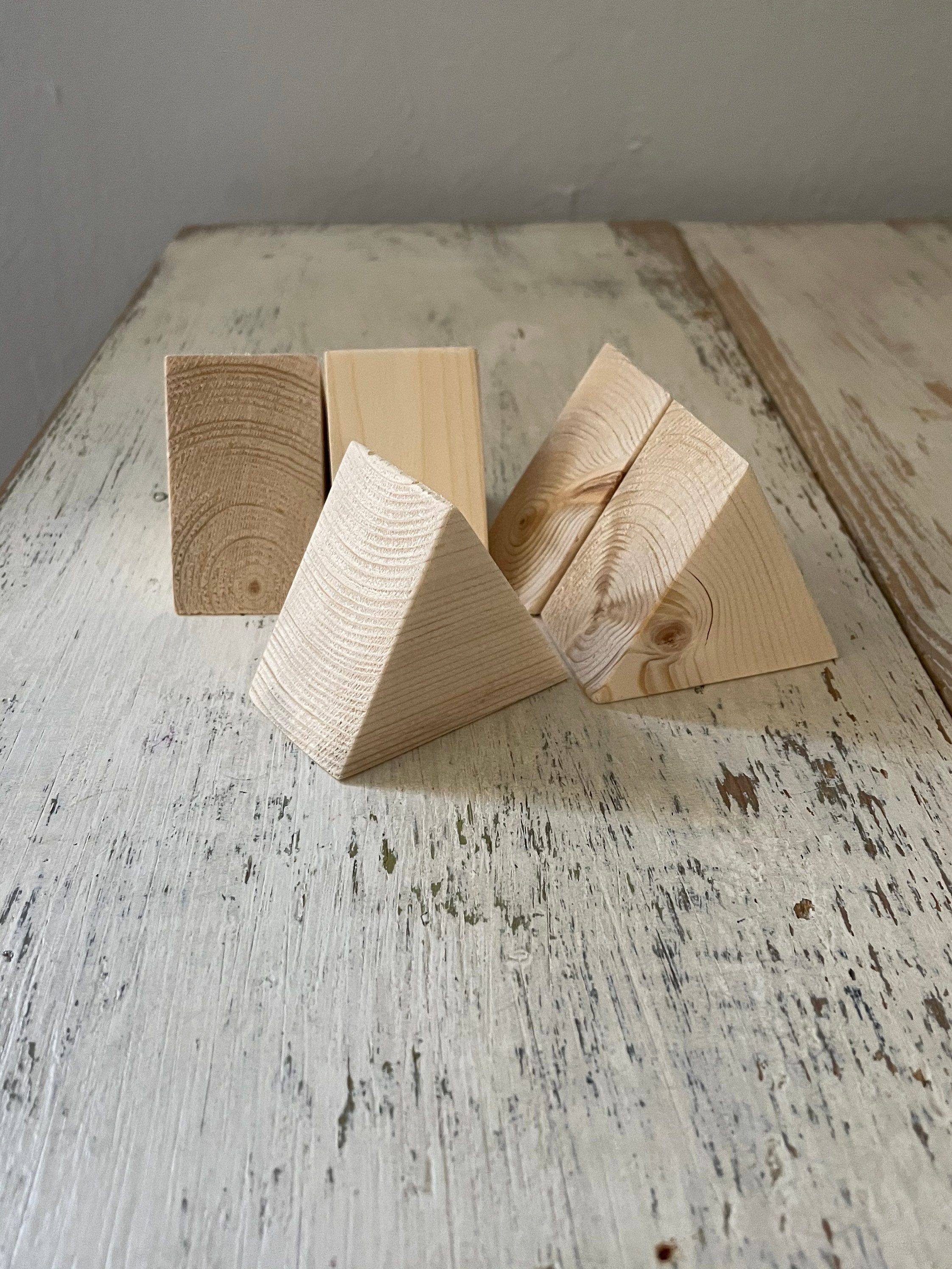 1 3/4 inch wood triangle blocks wood craft blanks DIY wood Etsy