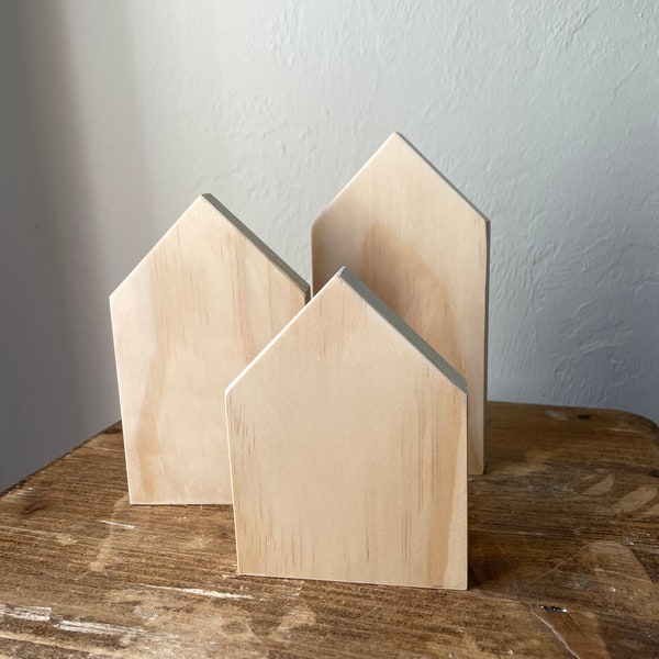 Wood house blanks | house craft blanks | wood block house | DIY house decorations