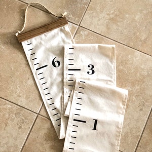 Tan Fabric growth chart | fabric height tracker | portable growth chart | personalized growth chart