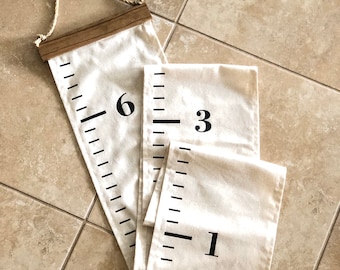Tan Fabric growth chart | fabric height tracker | portable growth chart | personalized growth chart
