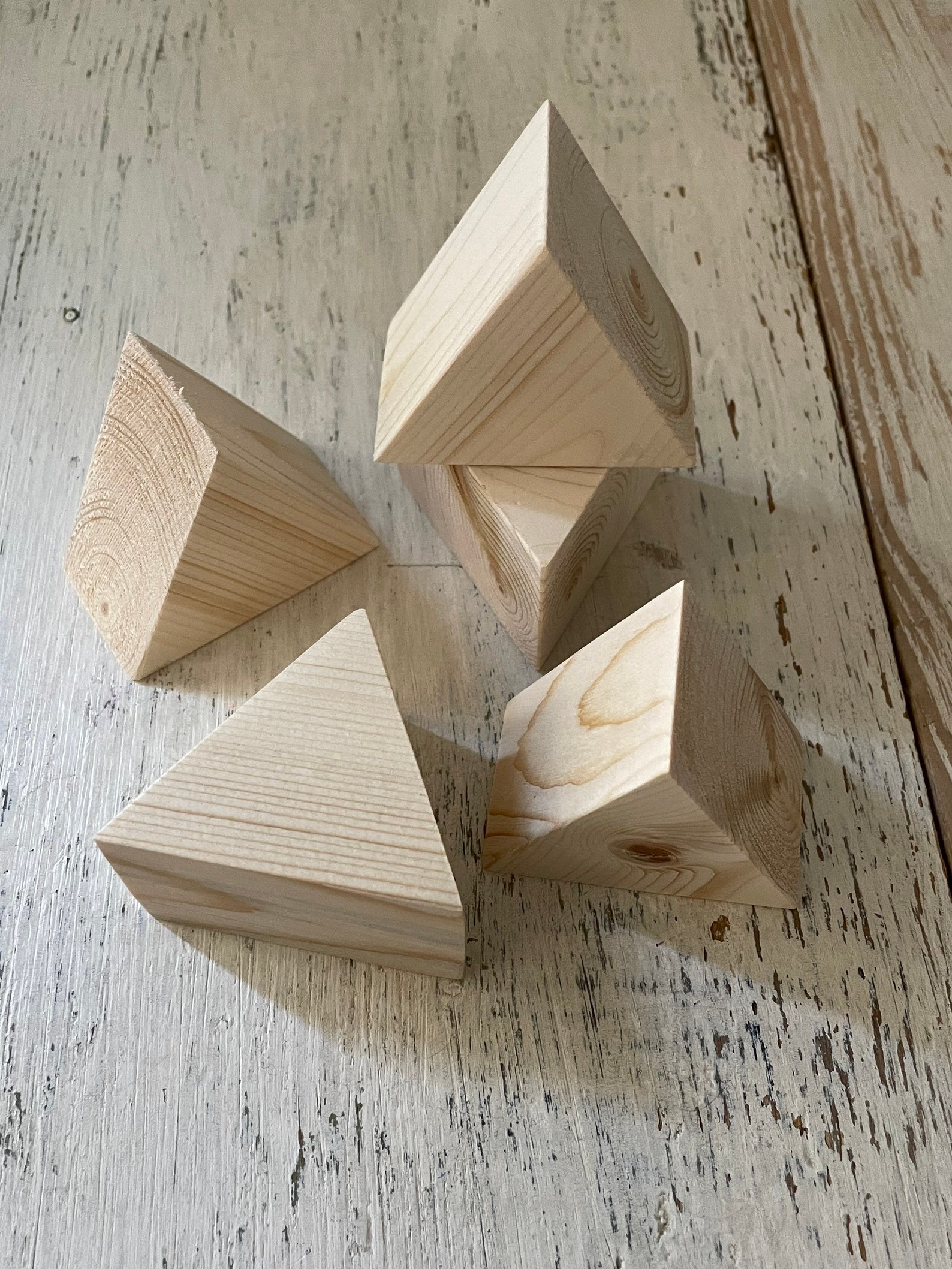 1 3/4 inch wood triangle blocks wood craft blanks DIY wood Etsy