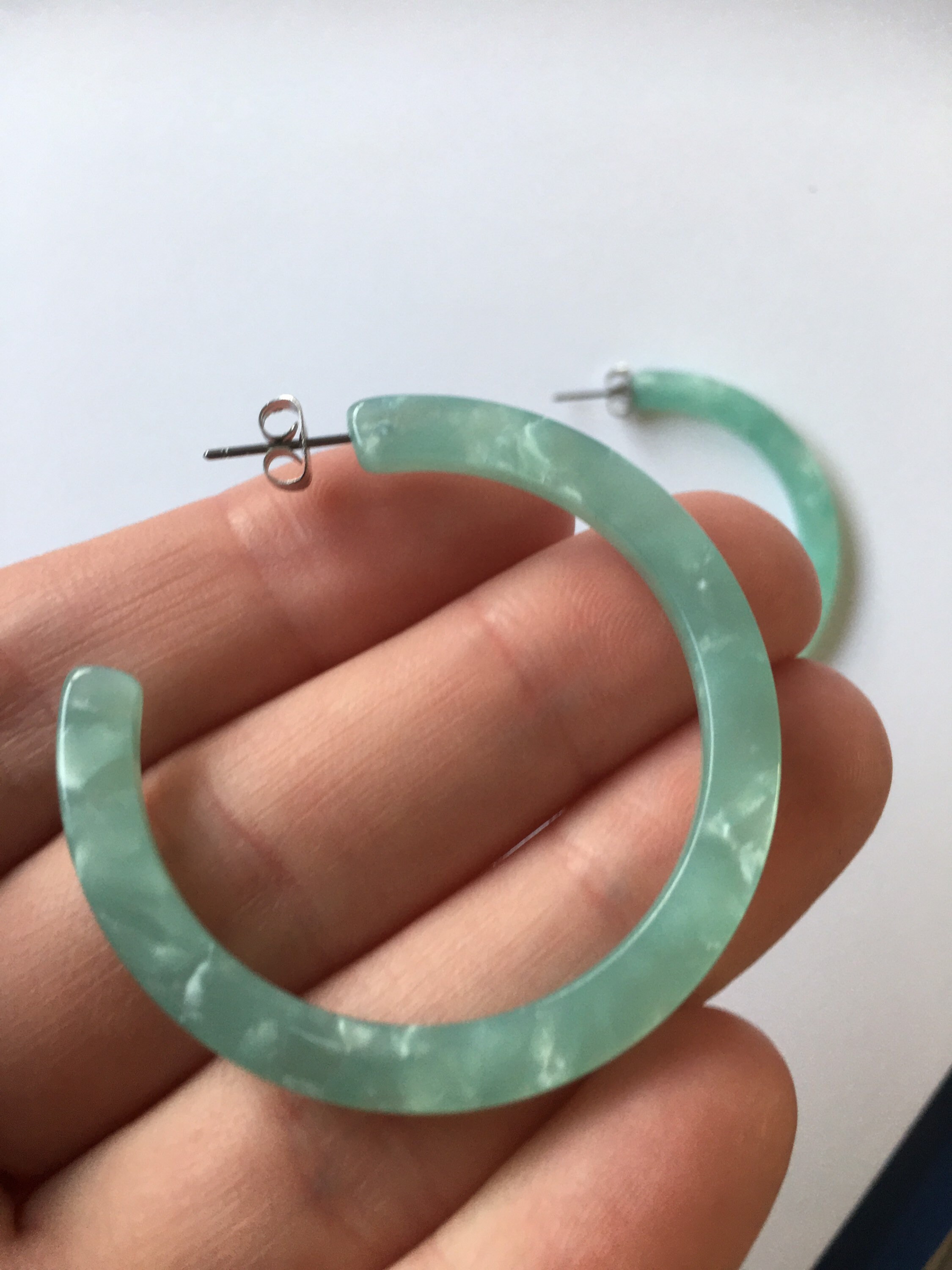 The Jade Big Hoop Earrings Acrylic Earrings Acetate Etsy