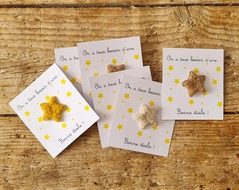 Star brooch "moumoute" on a pretty card to give to those you love