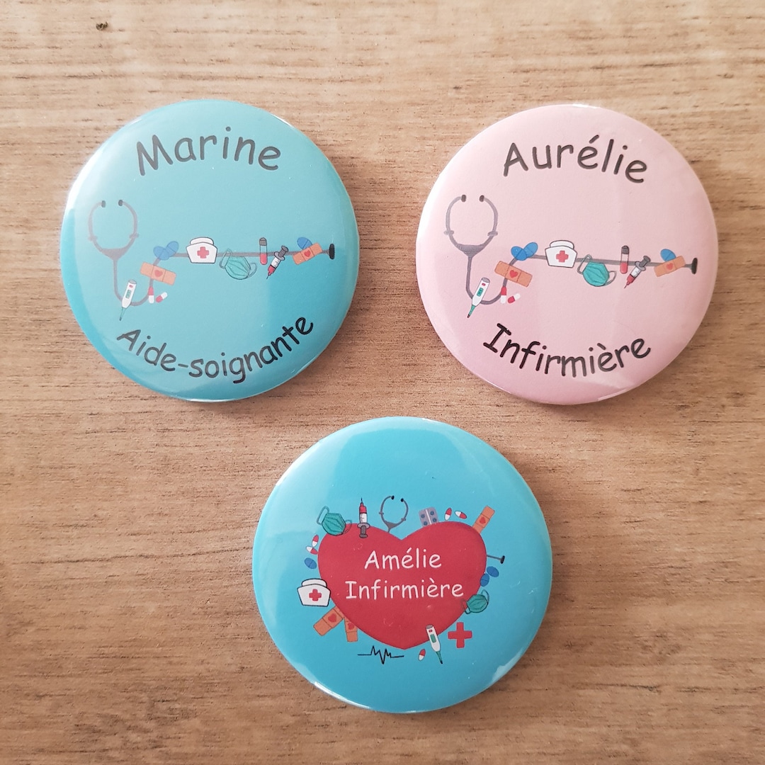 Nurse Badge, Nursing Assistant Badge, Personalized 56mm, Customizable ...