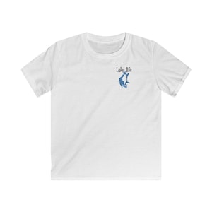 Barn-T-shirt med pond i Big Island | T-shirt med karta över sjön i New Hampshire | Sommarlov med sjöliv