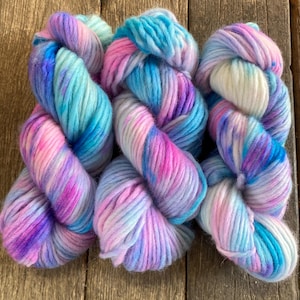 Hand-dyed wool, chunky thick wool 100g skein