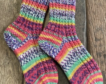 Handgestrickte warme Kuschelsocken aus Sockenwolle Gr.38-39 Unikate!!!Handgemacht!!! Stricksocken, Wollsocken