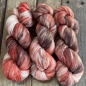 Hand-dyed wool, sock wool 100g skein soft