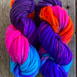 Hand-dyed wool, super chunky thick wool 100g skein 40 m Ll
