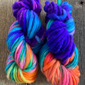 Hand-dyed wool, super chunky thick wool 100g skein 40 m Ll