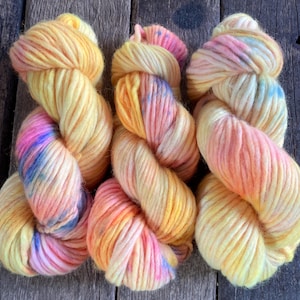 Hand-dyed wool, chunky thick wool 100g skein