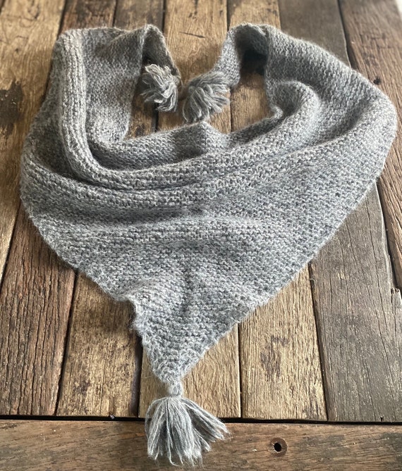 Sciarpa triangolare, morbido asciugamano in lana di alpaca/mohair