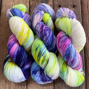 Lã tingida à mão, fio para meias Lace Supersoft Merino, novelo de 100g
