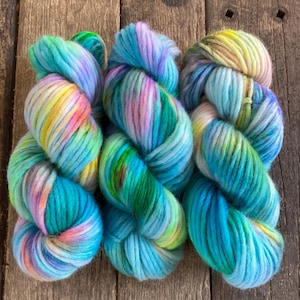 Hand-dyed wool, chunky thick wool 100g skein