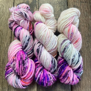 Hand dyed wool, chunky thick wool 100g skein
