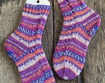 Handgebreide warme knuffelsokken van sokkenwol maat 39-40 unieke items!!!Handgemaakt!!! Gebreide sokken, wollen sokken