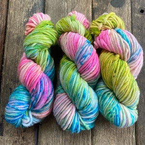Hand dyed wool, chunky thick wool 100g skein
