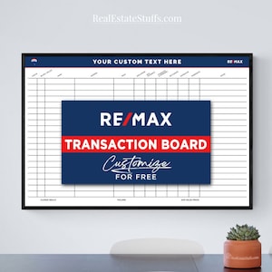 REMAX Real Estate Agent Transaction Pipeline Poster Print Dry Erase Board image 1