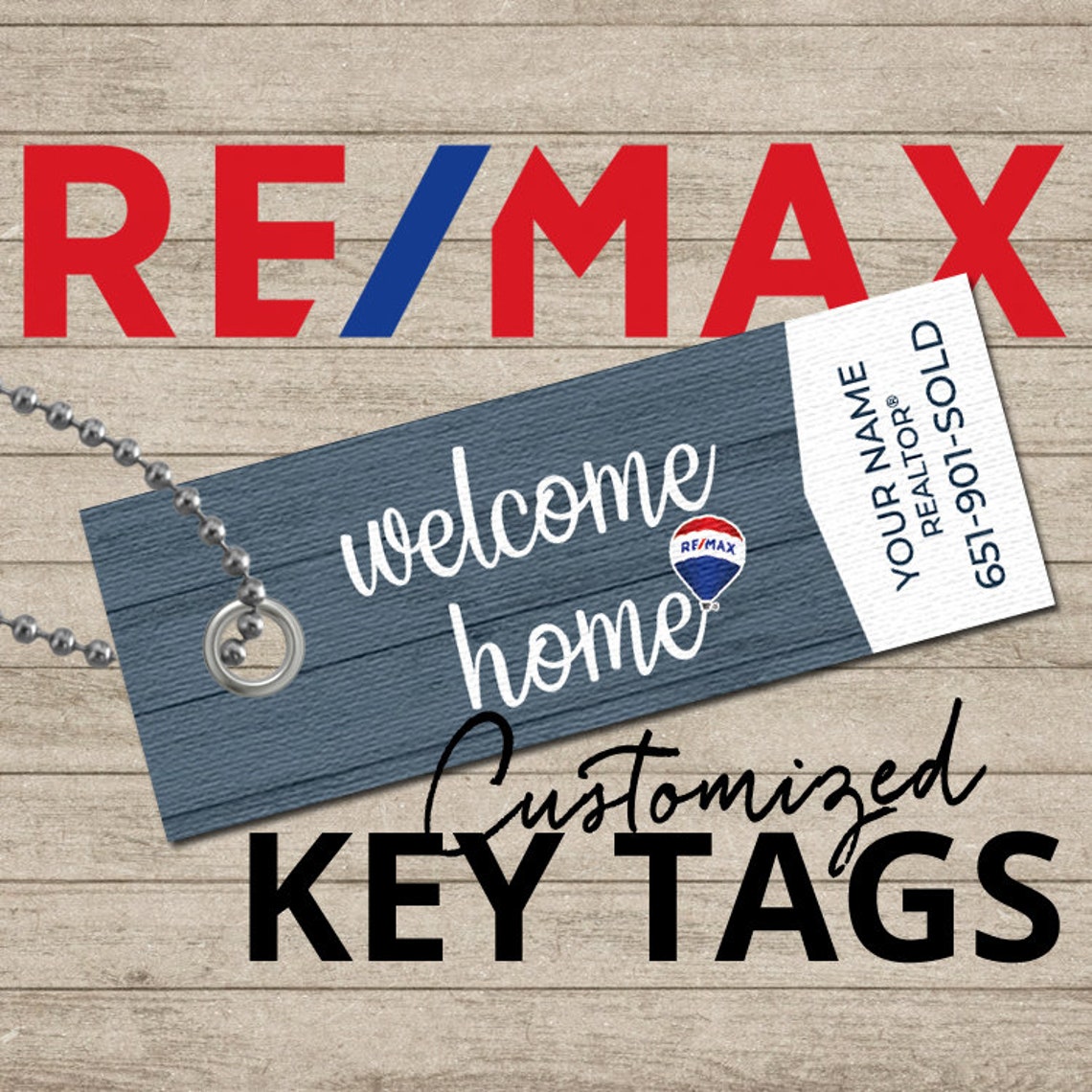 CUSTOM ReMax Real Estate Keychain Key Tags Personalized Etsy
