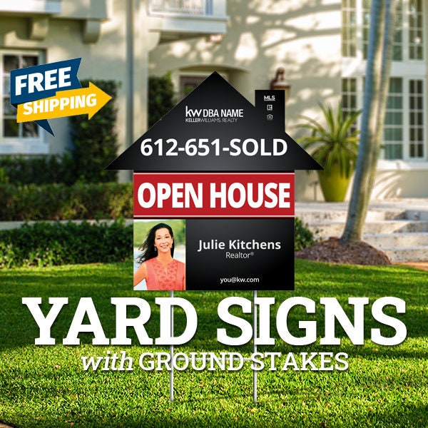 KW Keller Williams OPEN HOUSE House Shaped Yard Sign Etsy