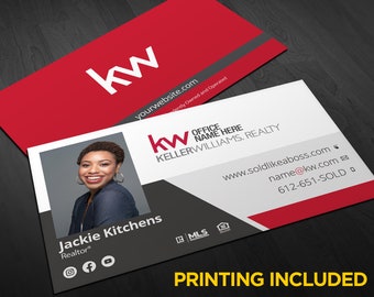 KW Keller Williams Realtor Real Estate Agent Business Cards