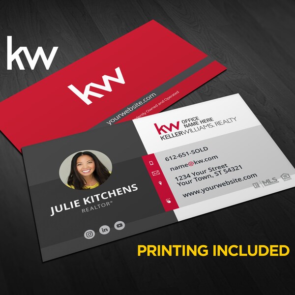 Keller Williams Business Cards Etsy