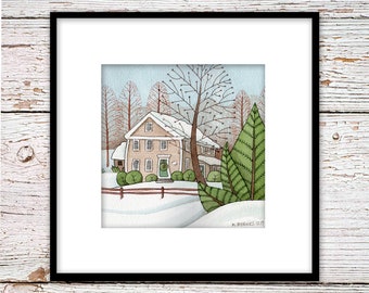 Country House Print, Reproduction Print, Watercolor Print, Country House Print, Wall Art, Homeowner Gift, Housewarming Gift