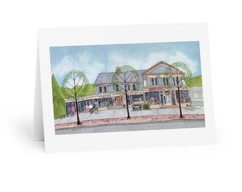 Main Street Shops (Spring), Glastonbury CT - Greeting Cards (5 Pack)