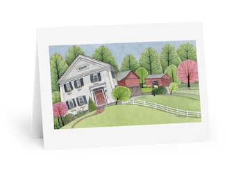 House on Main Street Glastonbury CT - Greeting Cards (5 Pack)