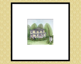 Tiffany Juliet House Print, Reproduction Print, Watercolor Print, Wall Art, Bride Gift, Wedding Gift
