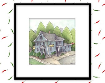 Sayulita's Restaurant Print, Reproduction Print, Watercolor Print, Wall Art, Homeowner Gift, Housewarming Gift, Mexican Food Lover Gift