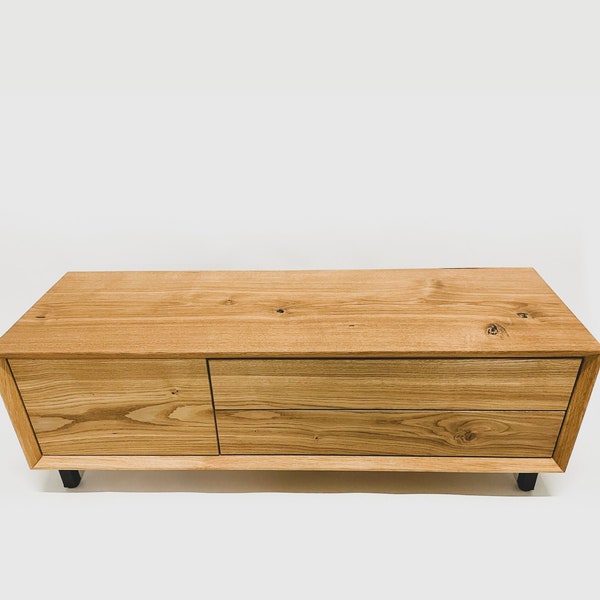 Unité de support en bois de chêne | | de buffet TV Armoire | en bois | artisanale meubles de style industriel | Support TV design | Disponibles Tailles sur mesure