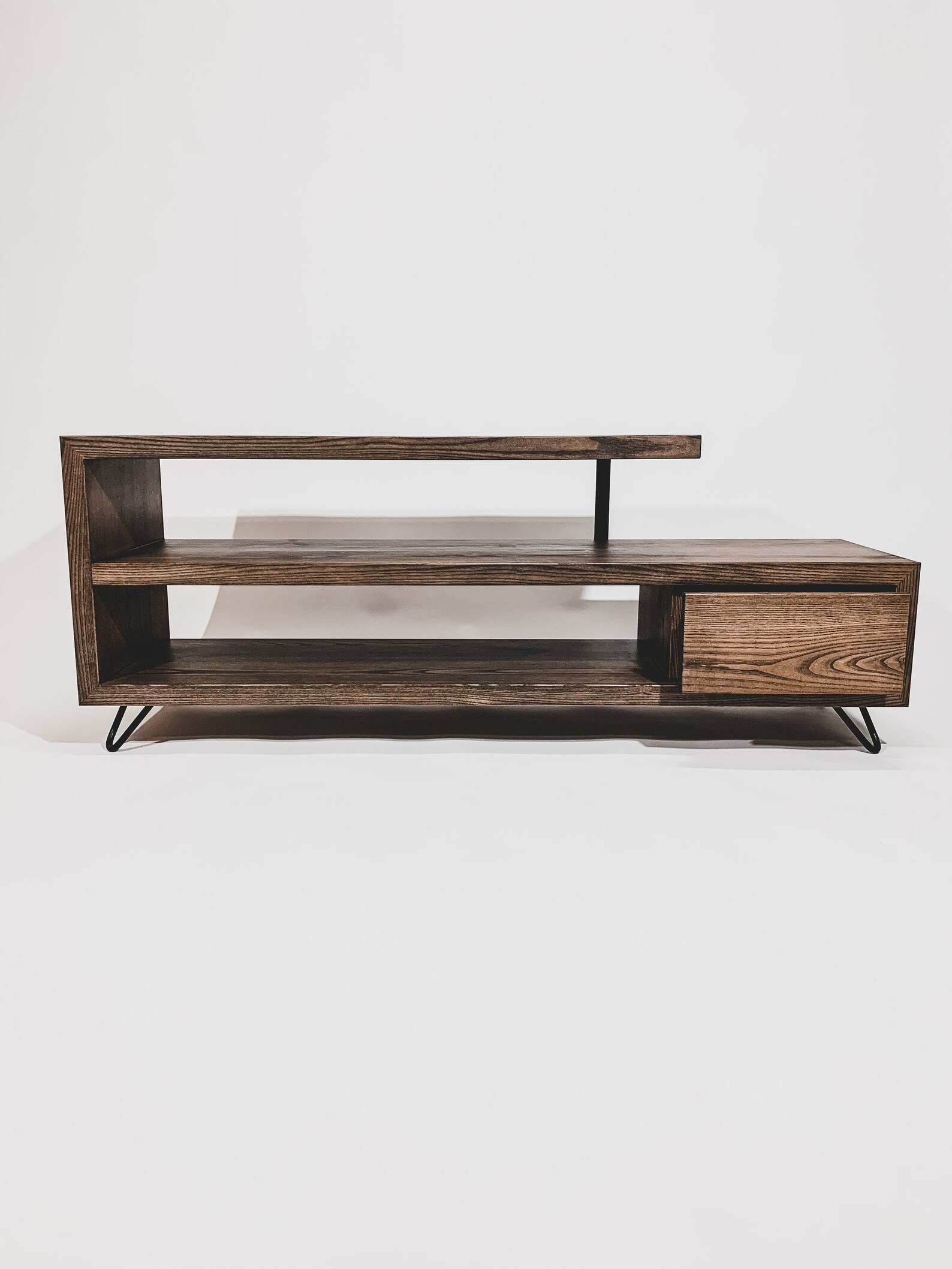 Media Unit 1 TV Stand Wood Metal Oiled Handcrafted Etsy