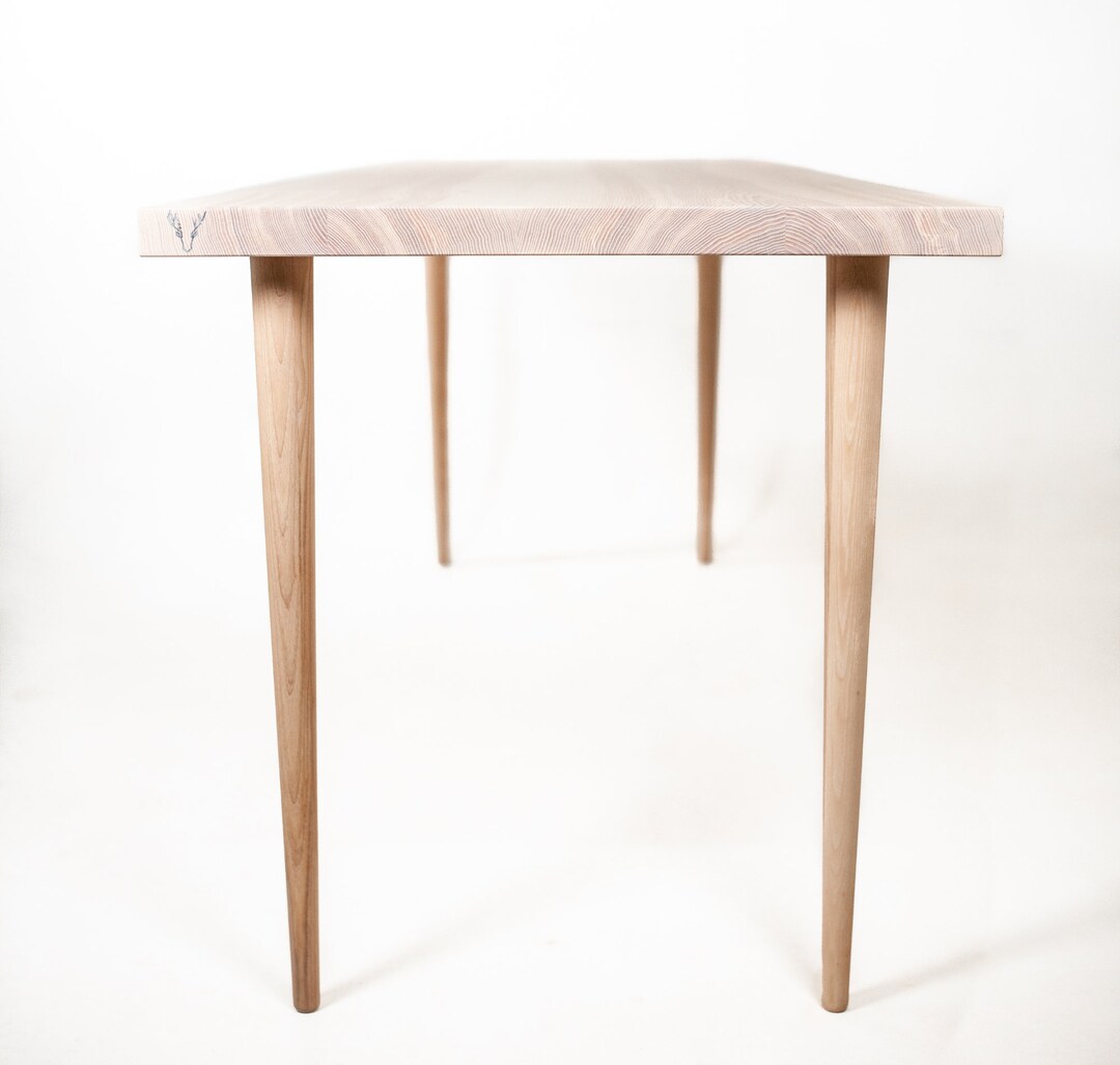 Classic Table Real Ash Wood Table With Tapered Wooden Legs Dining Table