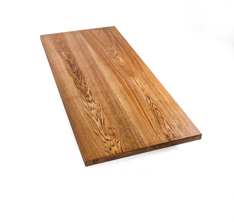 Plateau de table en bois de chêne Plateau de bureau en bois Bois massif naturel exclusif Fait à la main Rustique Disponible en 10 couleurs différentes, différentes tailles image 2