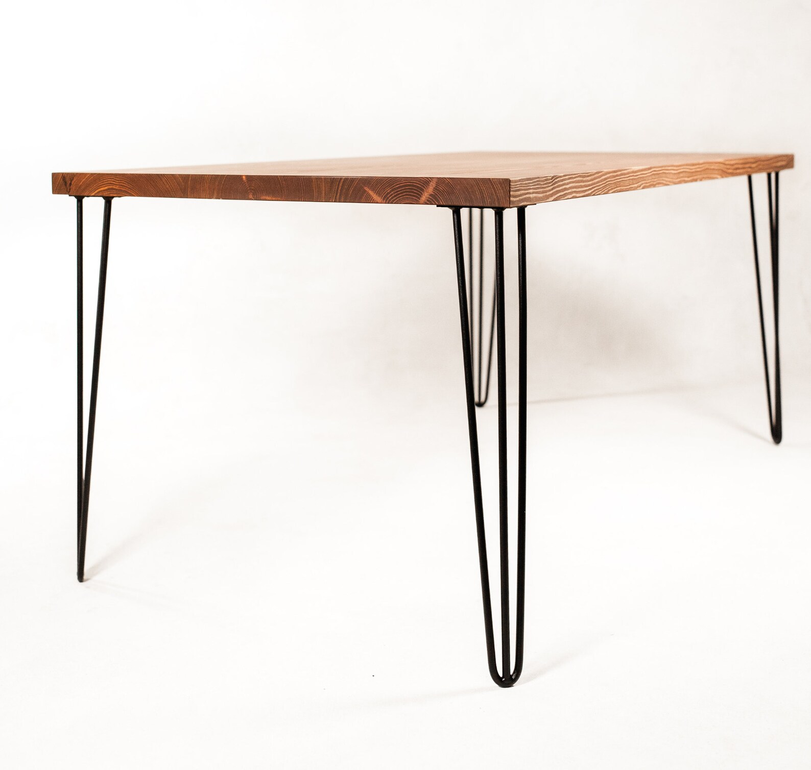 Pine Wood Table Dining Table Kitchen Table Hairpin Metal Etsy