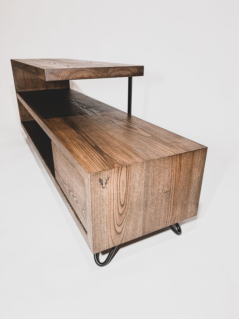 Media Unit 1 TV Stand Wood Metal Oiled Handcrafted Etsy