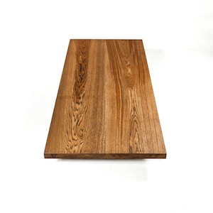 Plateau de table en bois de chêne Plateau de bureau en bois Bois massif naturel exclusif Fait à la main Rustique Disponible en 10 couleurs différentes, différentes tailles image 3