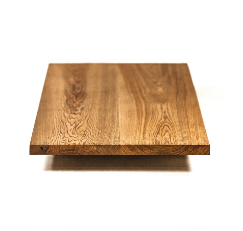 Plateau de table en bois de chêne Plateau de bureau en bois Bois massif naturel exclusif Fait à la main Rustique Disponible en 10 couleurs différentes, différentes tailles image 5
