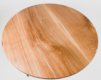 Round Oak wood table top Real wood Round table top Kitchen table top Natural wood Handmade Available in 10 different colours