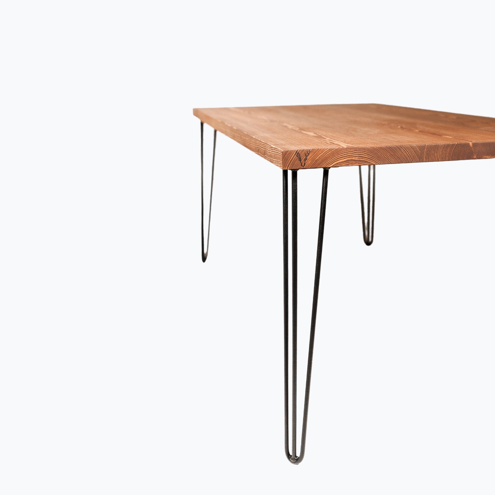 Pine Wood Table Dining Table Kitchen Table Hairpin Metal Etsy