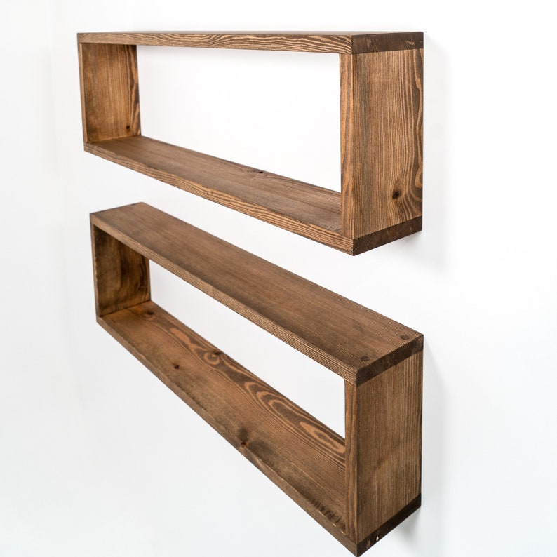 Box Shelf Floating Shelves Wall Shelves Rustic Minimal Etsy