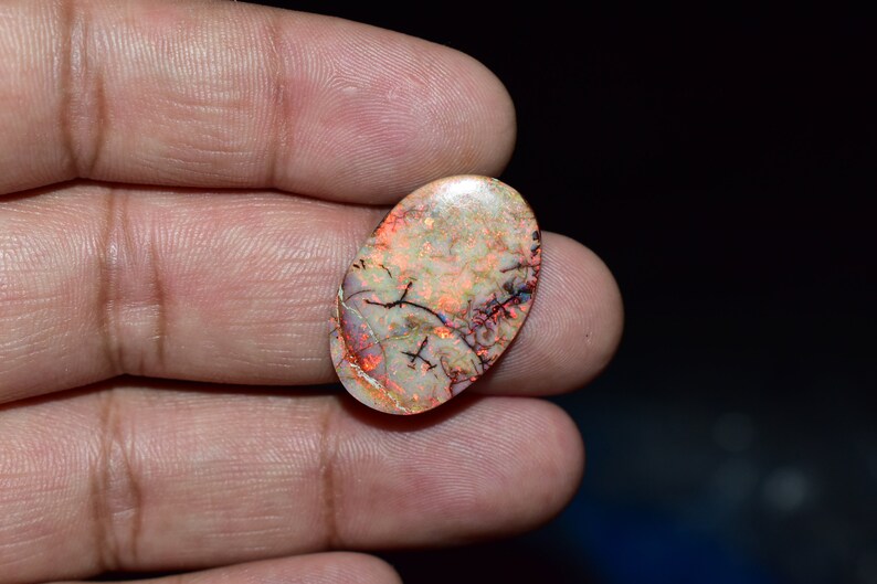 9.20 Cts 27x19 MM Natural Australian Opal Doublet Big Size Cabochon Multi Color Rainbow Fire Australian Opal Cabs Gemstone Jewellery Making