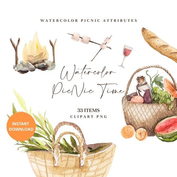 Download Watercolor Picnic Food Clipart Food Aesthetic Illustrations Wooden Boards With Snacks Berries Fruits Dishes Wine Toast U0421roissants Png Clip Art Art Collectibles Deshpandefoundationindia Org