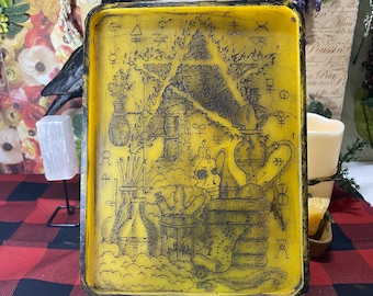 Alchemy Tray - Natural / Black | Beeswax Decor | Alchemy | Symbolism | Philosophy | Magic