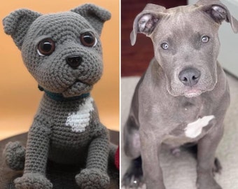 Pitbull, Labrador, German Shepard Forever Puppies custom pet crocheted based on your own pets pictures